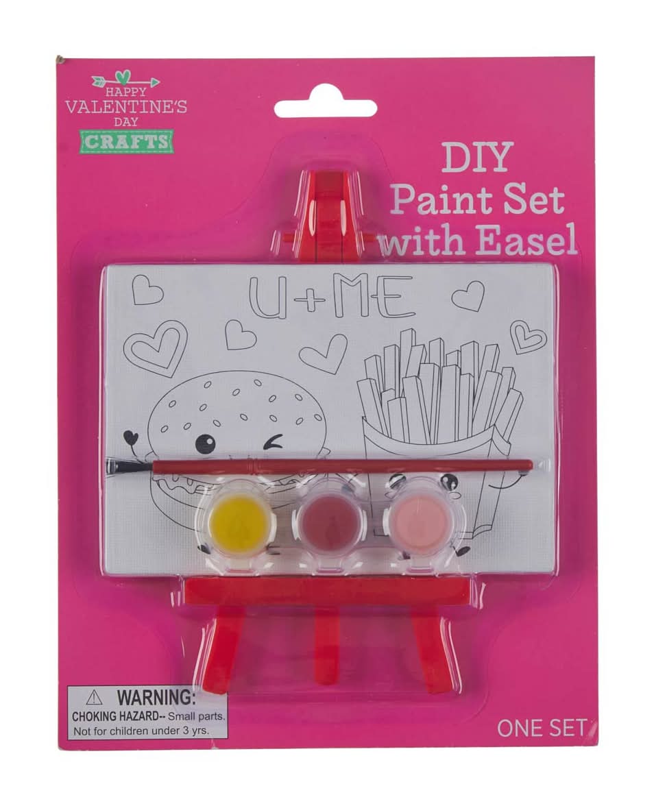 Happy Valentine'S Day Diy Paint Set With Easel Assorted