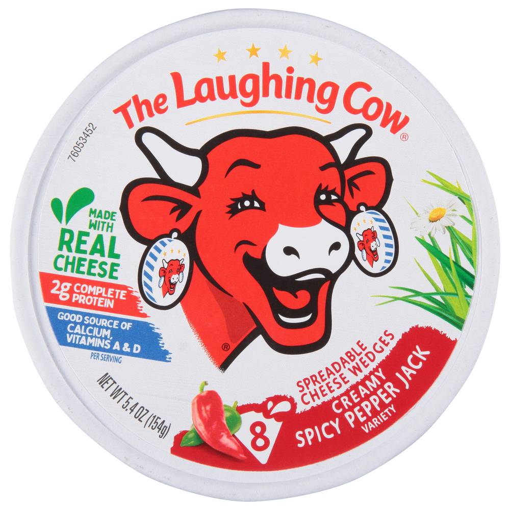 The Laughing Cow Spreadable Cheese Wedges, Creamy Spicy Pepper Jack (5.4 oz)