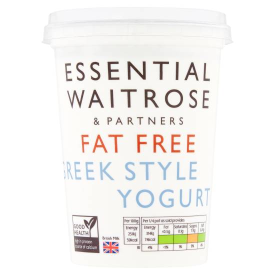 Essential Waitrose & Partners Fat Free Greek Style Yogurt