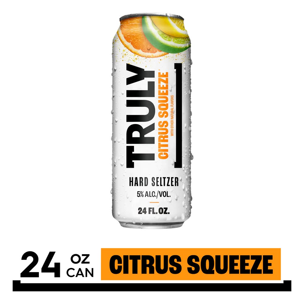 Truly Hard Seltzer Citrus Squeeze, Orange-Lemon-Lime (24 fl oz)