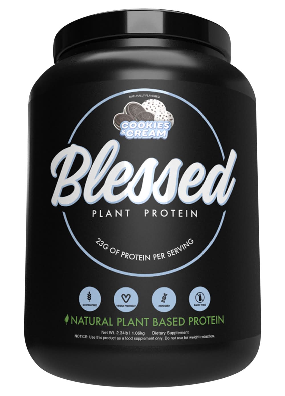 Blessed Plant Protein Powder Cookies & Cream (2.34 lbs)
