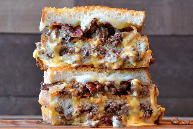 Double Bacon Burger Grilled Cheese*
