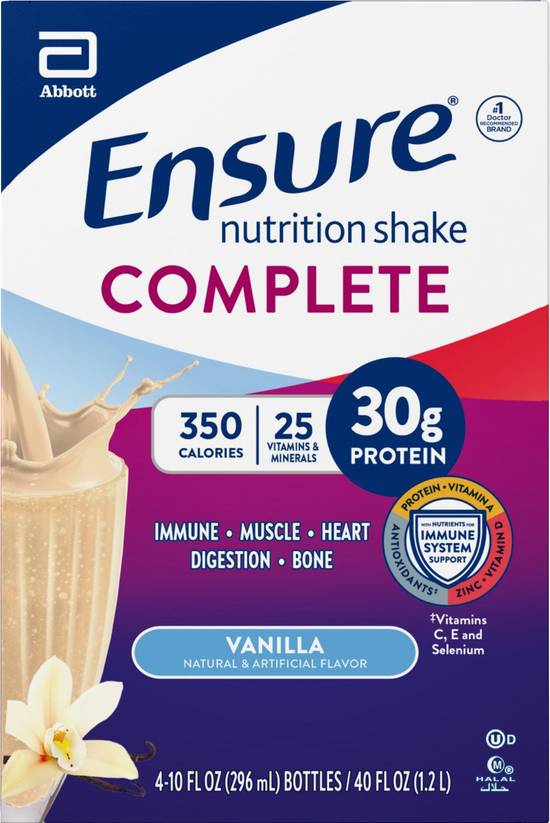 Ensure Complete Vanilla Flavor Nutrition Shakes (4 x 10 fl oz)