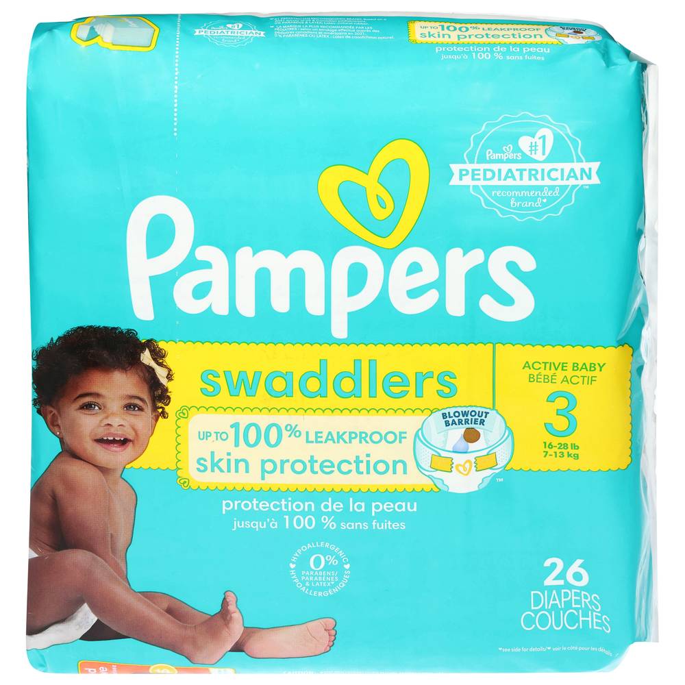 Pampers Size 3 Swaddlers Diapers Jumbo pack (26 ct)