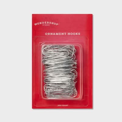 Wondershop Christmas Ornament Hook, Silver (200 ct)