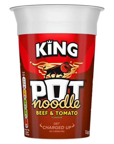 King Pot Noodle Beef-Tomato, Get Charged Up (114g)
