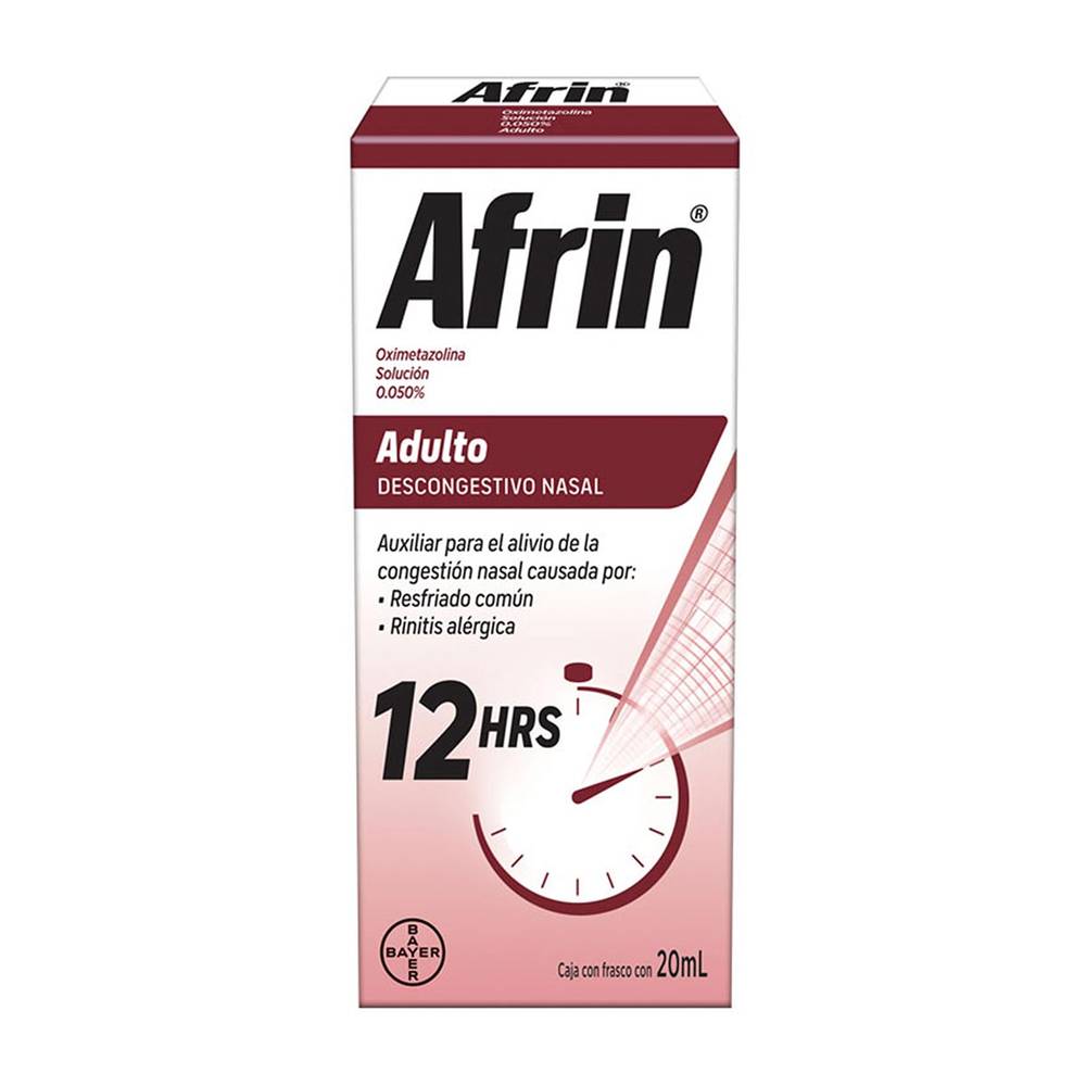 Bayer afrin oximetazolina solución 0.050% (frasco 20 ml)