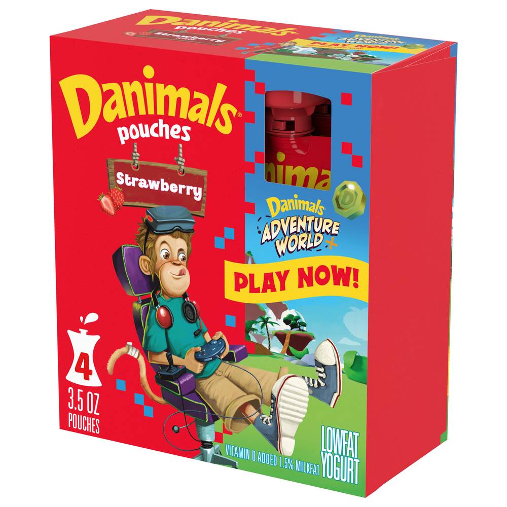 Danimals Strawberry Lowfat Yogurt Pouches (4 ct)