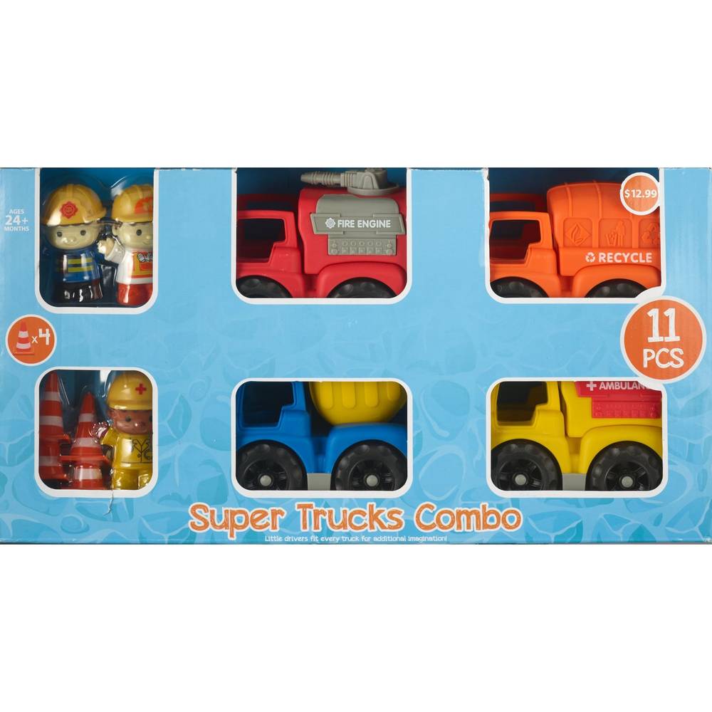 Play Zone Preschool Super Truck Set 2+ Ages (11 ct)