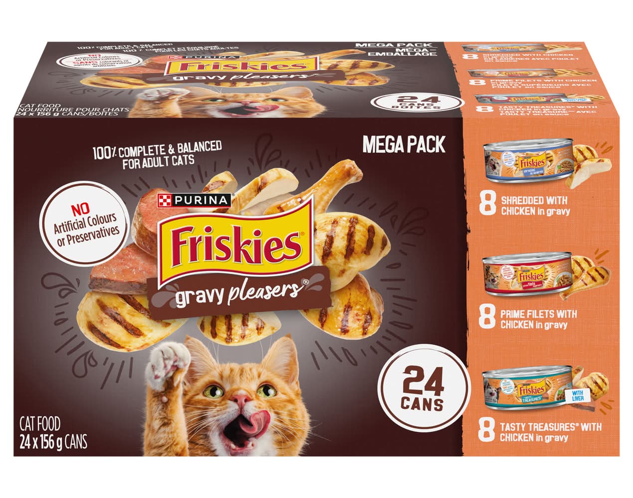 Purina Friskies Gravy Pleasers Wet Cat Food Variety pack (24 x 156 g)