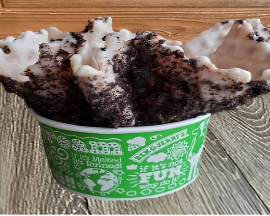 White Chocolate with Oreo's Dipped Waffle Bowl