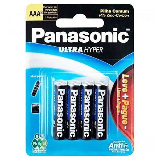 Panasonic · Pilha comum aaa ultra hyper (8 un)