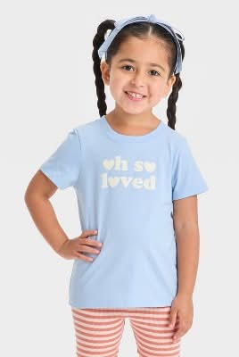 Toddler Girls' Oh So Loved Graphic T-Shirt - Cat & Jack™ Light Blue 5T