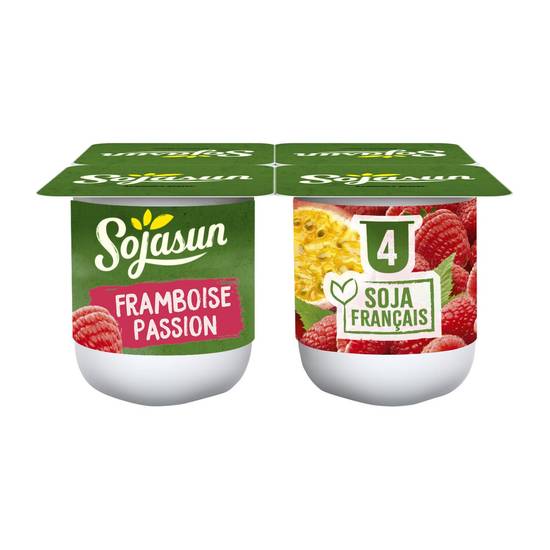 Sojasun - Dessert végétal soja framboise passion (4 pièces)