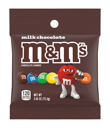 M&M'S Milk Chocolate Candy Peg Bag, 2.55 oz