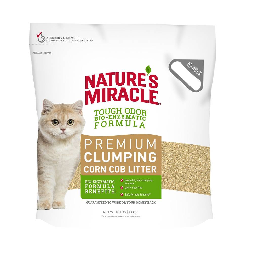 Nature's Miracle® Natural Care Clumping Corn Cat Litter - Lightweight, Low Dust, Natural (Size: 18 Lb)