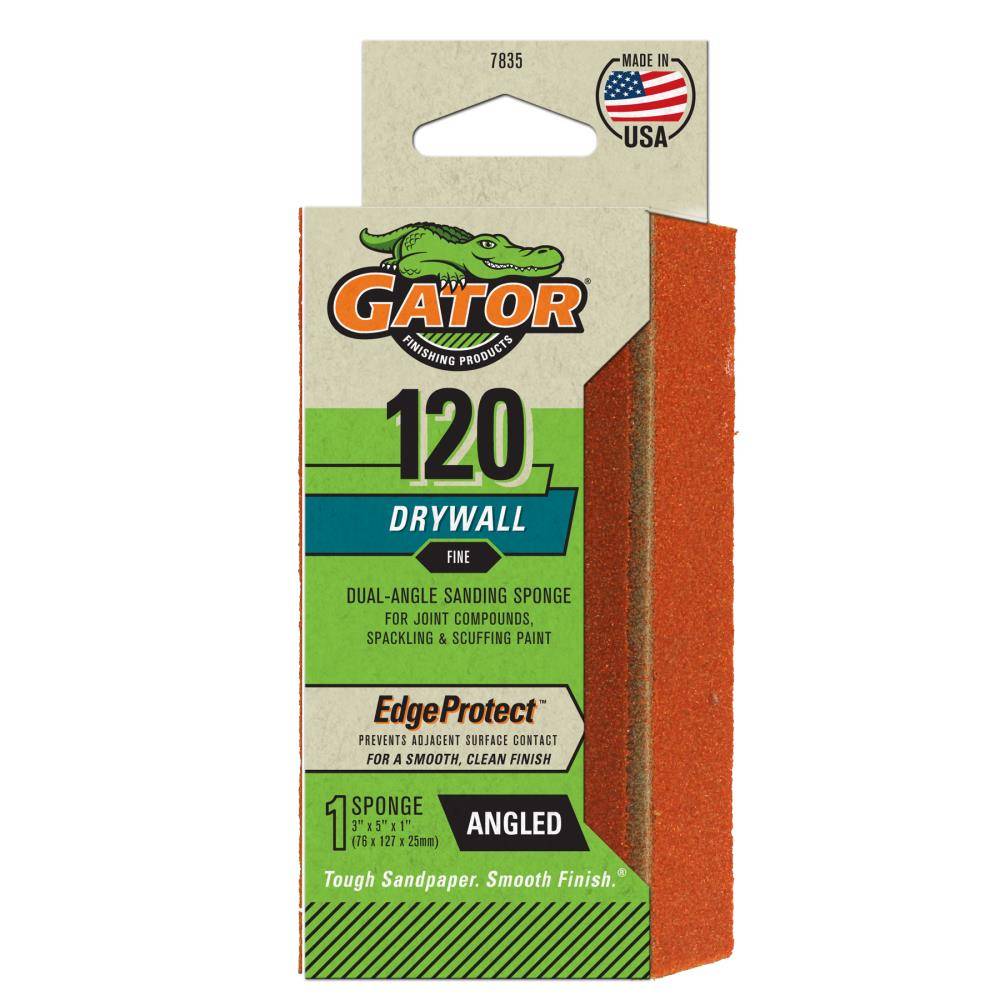 Gator Medium 120-Grit Sanding Sponge 3-in x 1-in | 7835-20