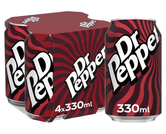 Dr Pepper Sparkling Fruit Flavour Soft Drink (4 x 330ml)