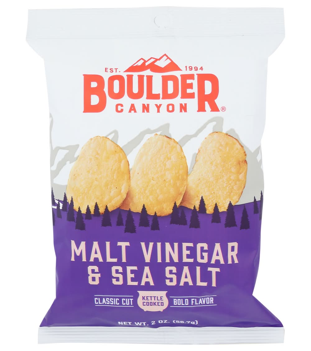 Boulder Canyon Malt Vinegar And Sea Salt Kettle Cooked Potato Chips 2 Oz Pegged