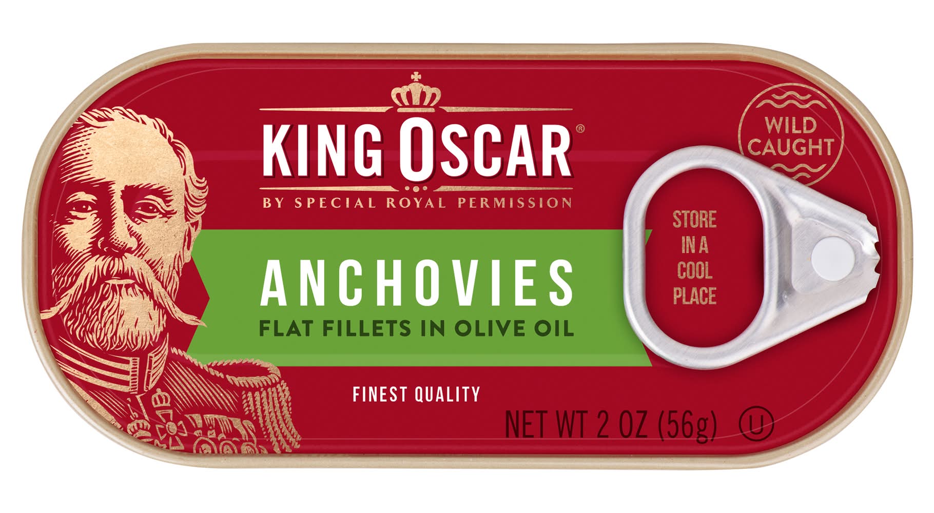 King Oscar Flat Fillets in Olive Oil Anchovies (2 oz)