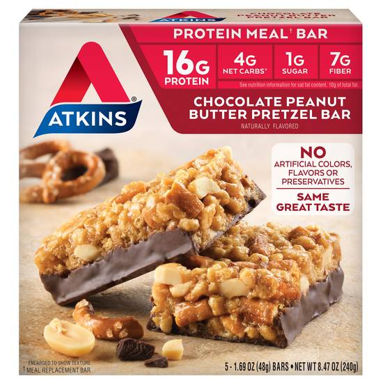 Atkins Protein Meal Bar, Chocolate Peanut Butter Pretzel, 5 PK