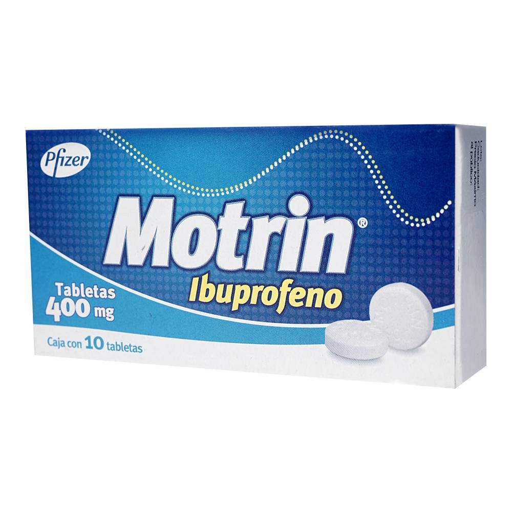 Pfizer motrin ibuprofeno tabletas 400 mg (10 piezas)