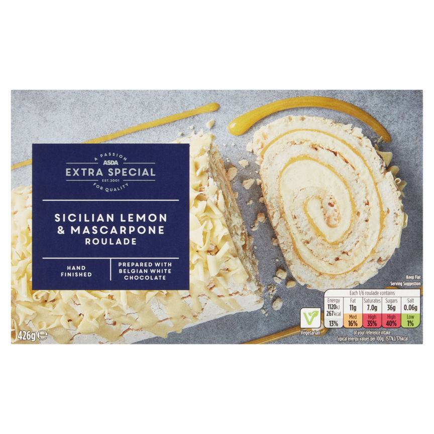 ASDA Extra Special Hand Finished Sicilian Lemon & Mascarpone Roulade (426g)