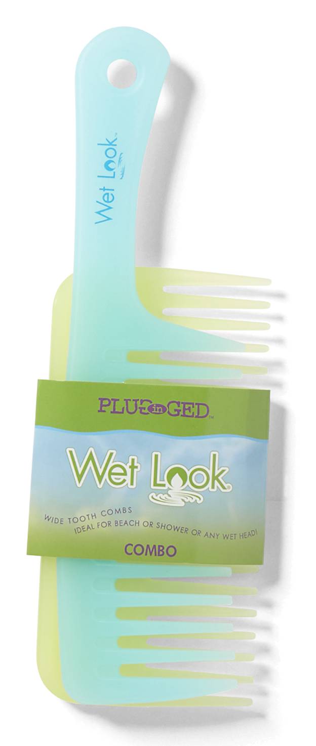 Plugged In Wet Look Shower and Wide Tooth Comb Set (2 ct) | Postmates, image size:624x1474