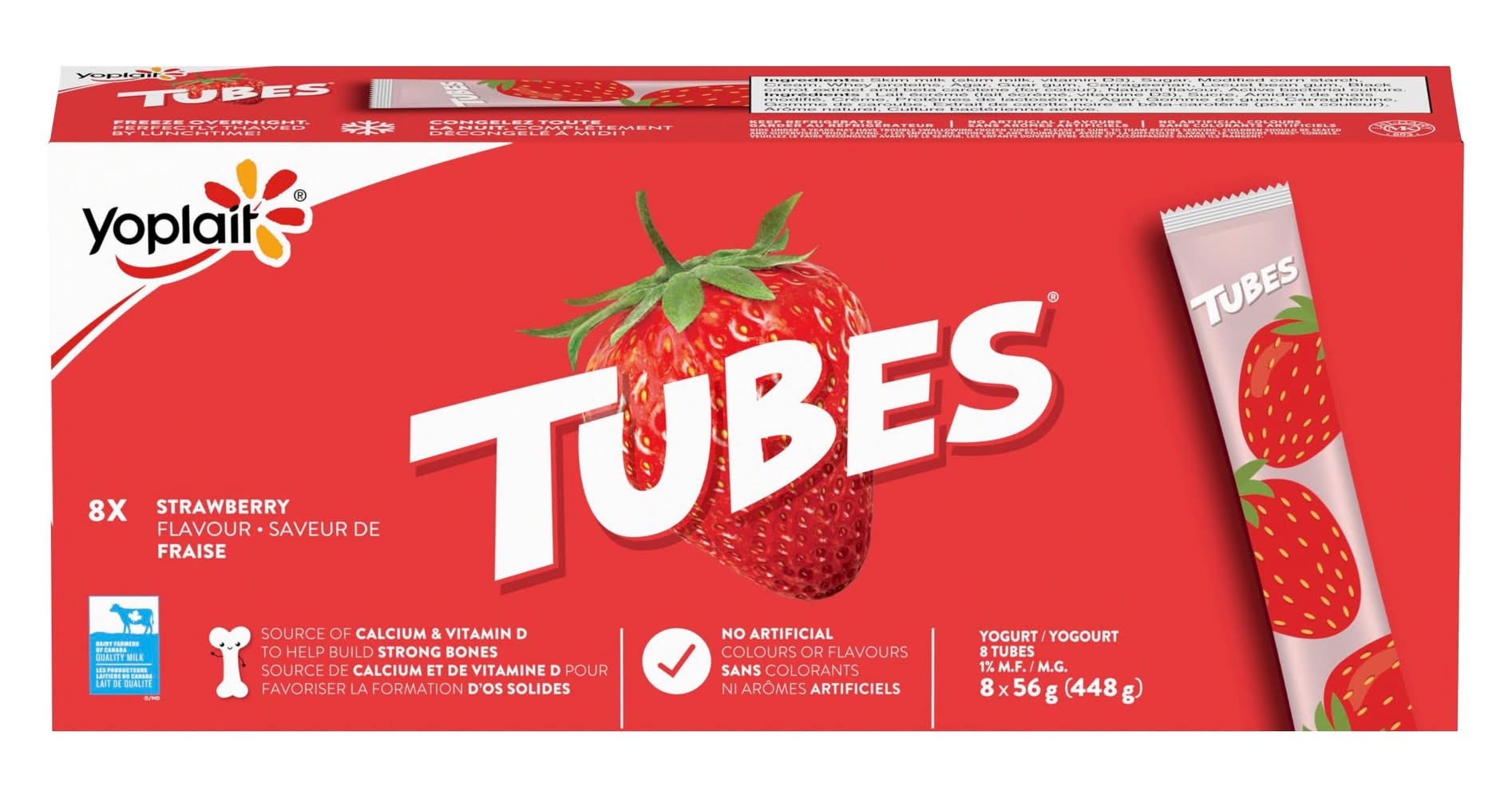 Yoplait tubes de yogourt - yogurt tubes (8 pièces) (fraises)