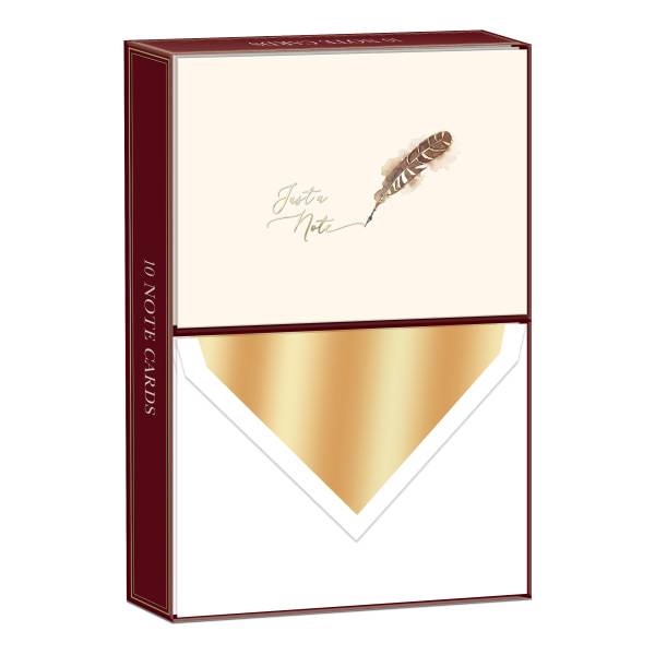 Punch Studio Feather Blank Elegant Thank You Note Cards With Envelopes