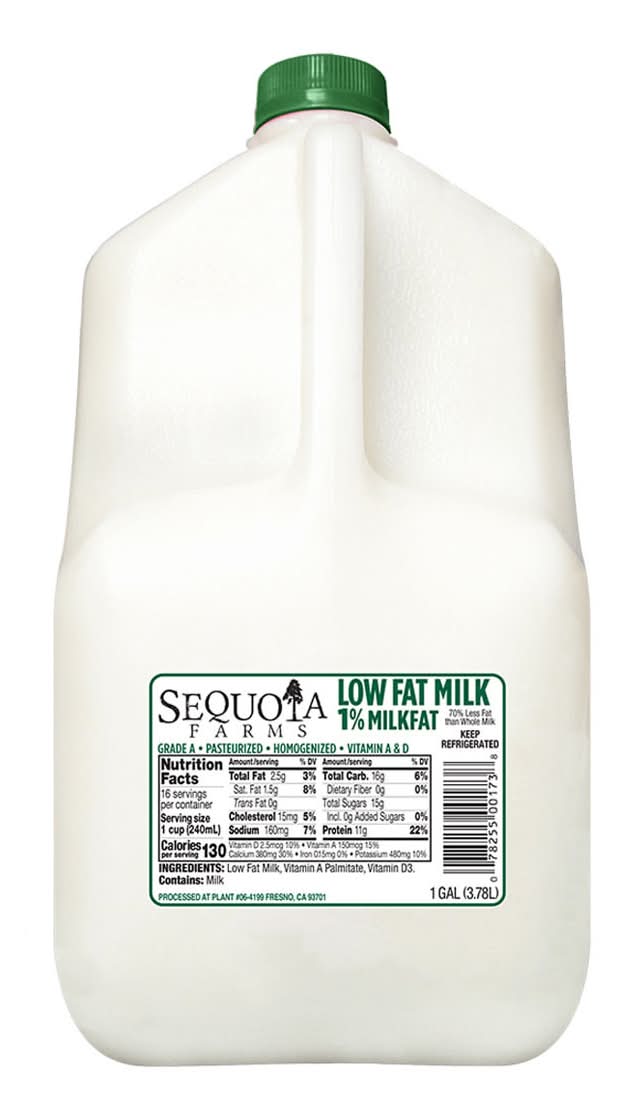Sequoia Farms 1% Low Fat Milk, 128 OZ (1 gal)