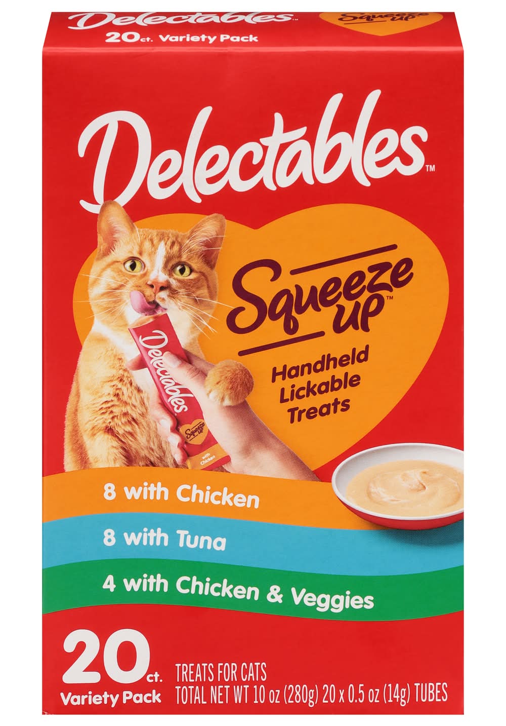 Delectables Squeeze Up Handheld Lickable Cat Treats Variety pack (20 x 0.5 oz)