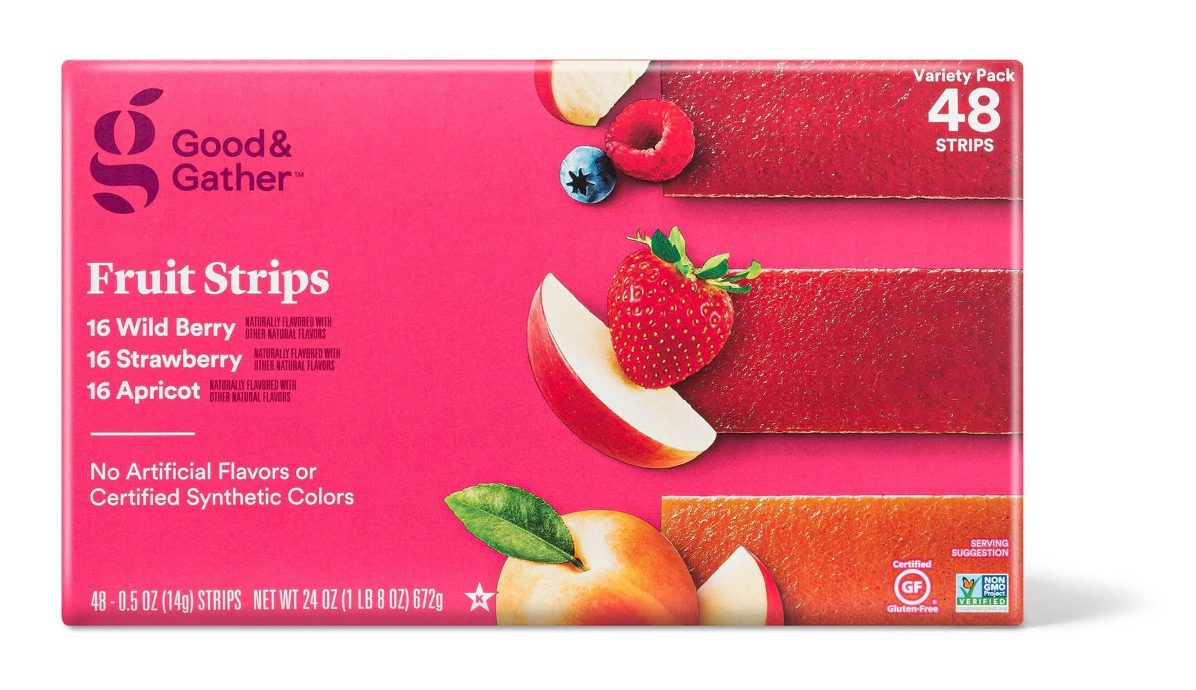 Good & Gather Fruit Strips Variety pack, Assorted (24 oz, 48 ct)