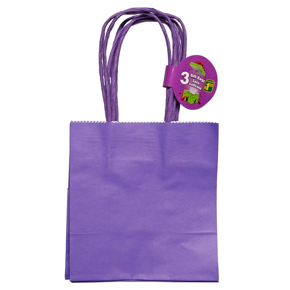 Mini Solid Colour Gift Bags, 3pc