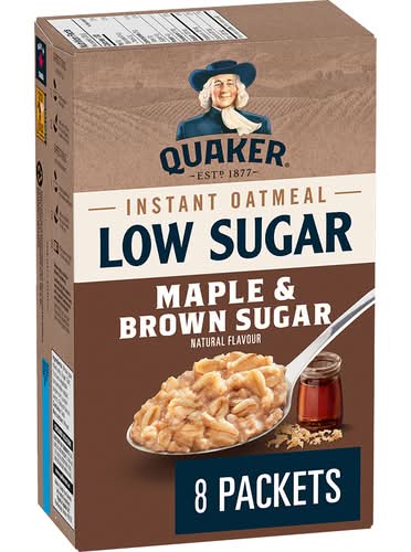 Quaker Low Sugar Instant Oatmeal, Maple & Brown Sugar (232 g, 8 ct)