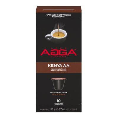 Agga coffee dosettes nespresso de café kenya (10 un) - kenya aa absolutely black coffee (10 units)