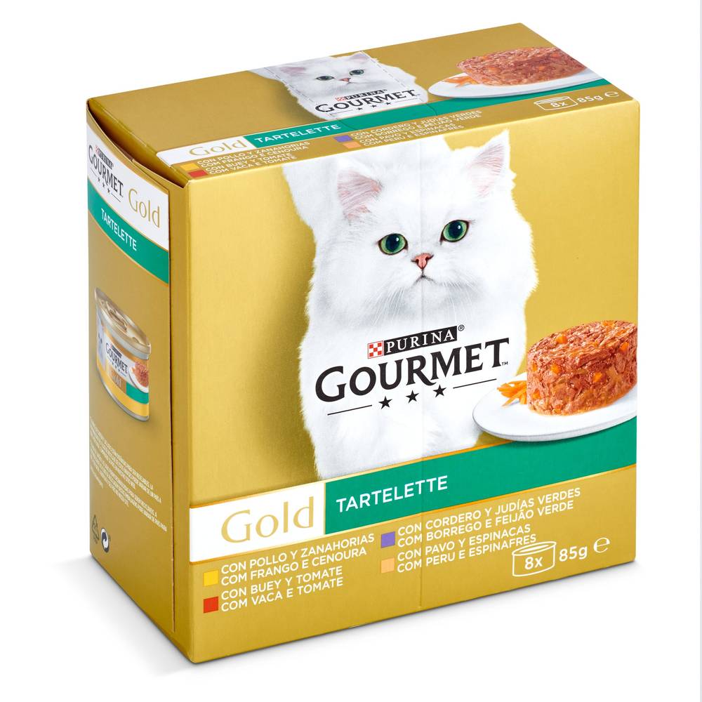 Alimento Para Gatos Tartalette Gourmet Caja 8 X 85 G