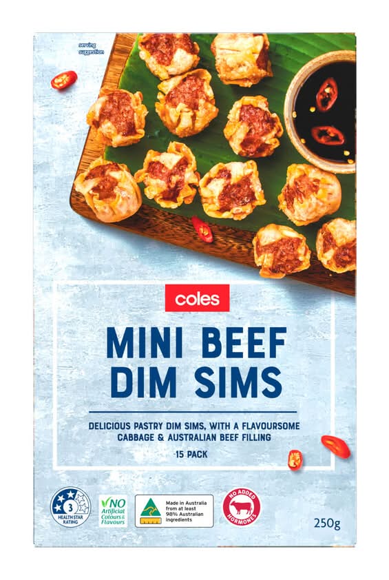 Coles Mini Beef Dim Sims (250g, 15 pack)