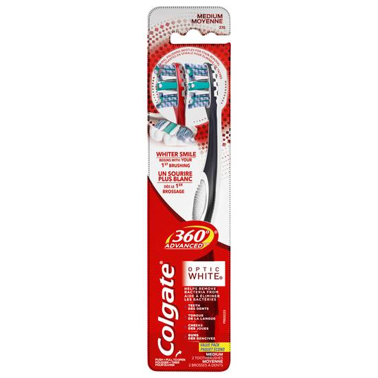 Colgate Optic White 360 Advanced Medium Toothbrushes