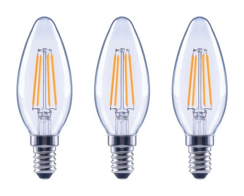 Ecosmart 40-Watt Equivalent B11 Dimmable E12 Candelabra Energy Star Clear Glass Led Vintage Edison Light Bulb Soft White (3-Pack)