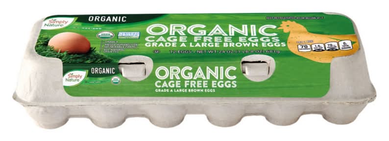 Simply Nature Organic Cage Free Brown Eggs, 1 dozen