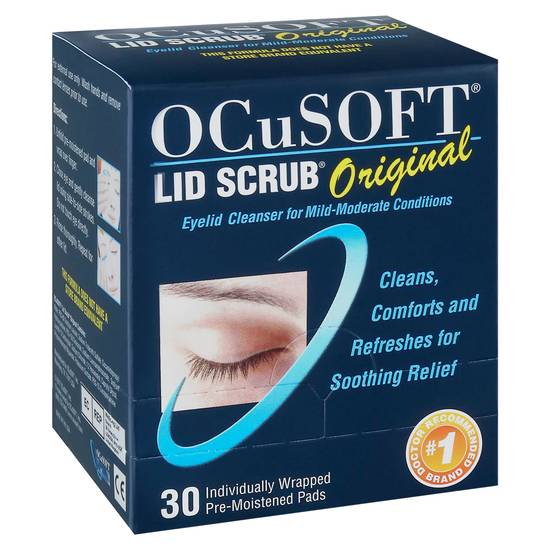 Ocusoft Lid Scrub Pre-Moistened Pads Original Eyelid Cleanser (30 ct)