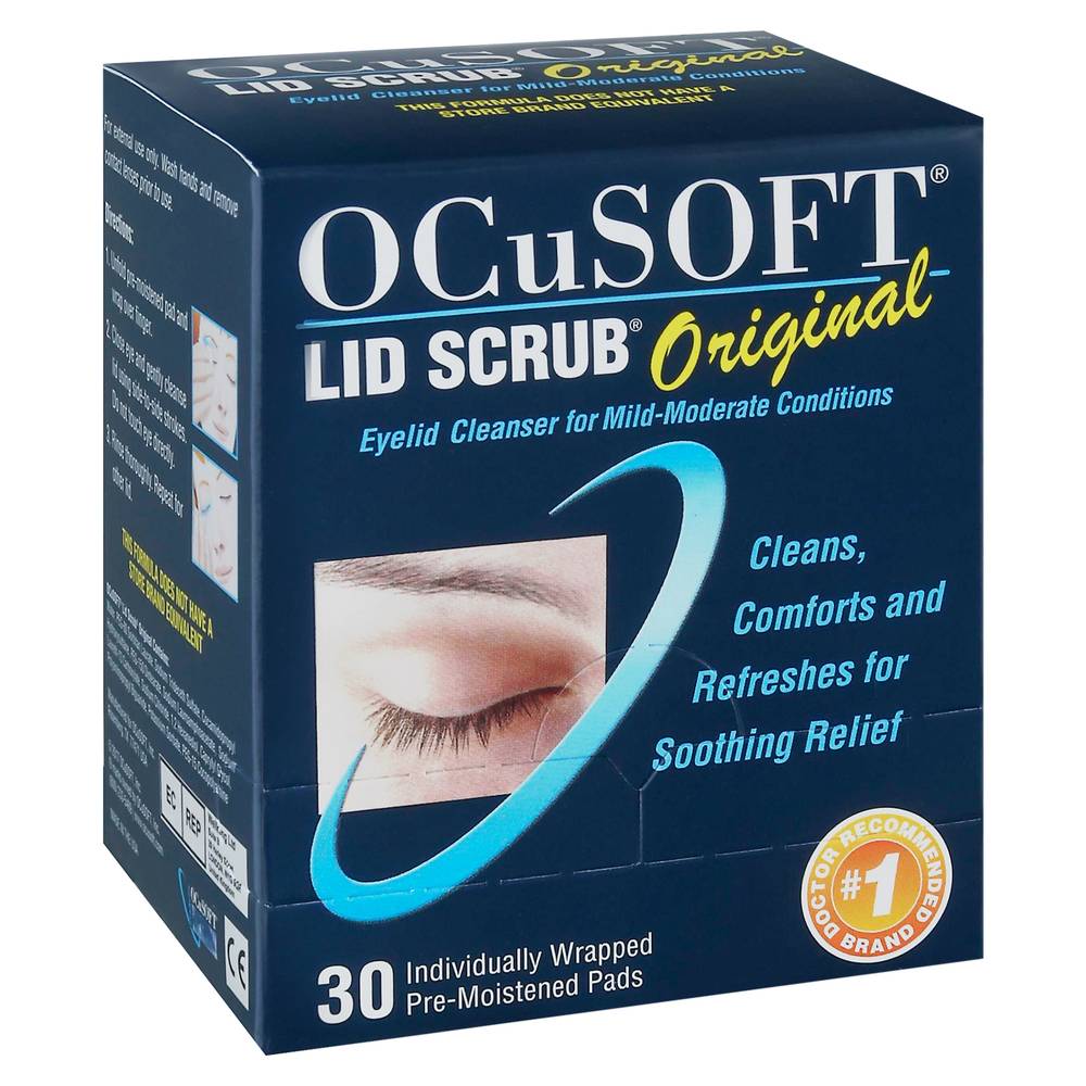 OCuSOFT Lid Scrub Original Eyelid Cleanser Pre-Moistened Pads (30 ct)