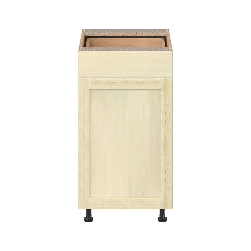 Project Source Omaha Unfinished 18-in W x 34.5-in H x 24.5-in D Unfinished Poplar 1-Drawer Base Ready To Assemble Cabinet (Recessed Panel Shaker Style) | B18R