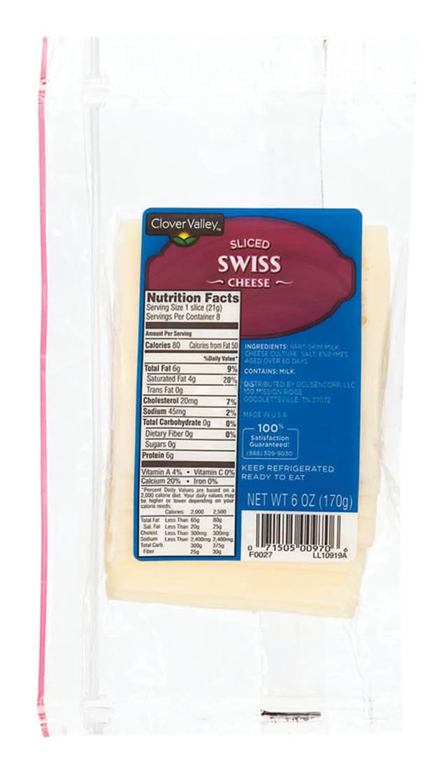 Clover Valley Sliced Swiss Cheese (6 oz)
