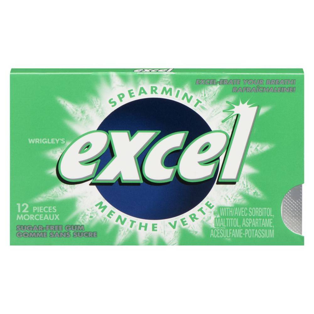 Excel gomme à la menthe verte sans sucre (12 unités)