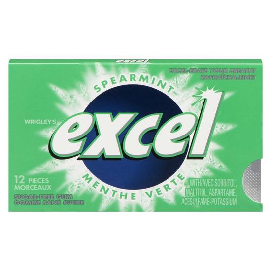 Excel 12 piece excel sugar free spearmint gum - spearmint sugar-free chewing gum (12 units)