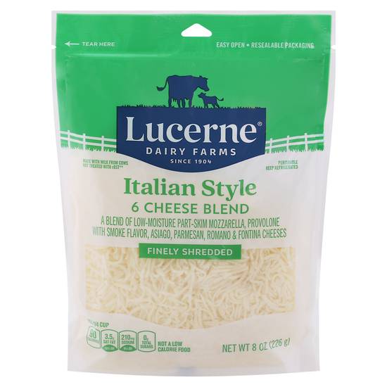 Lucerne Finely Shredded Italian Style 6 Cheese Blend