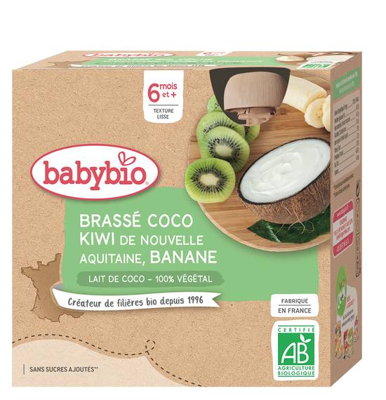 Babybio - Brassé coco kiwi de nouvelle aquitaine banane