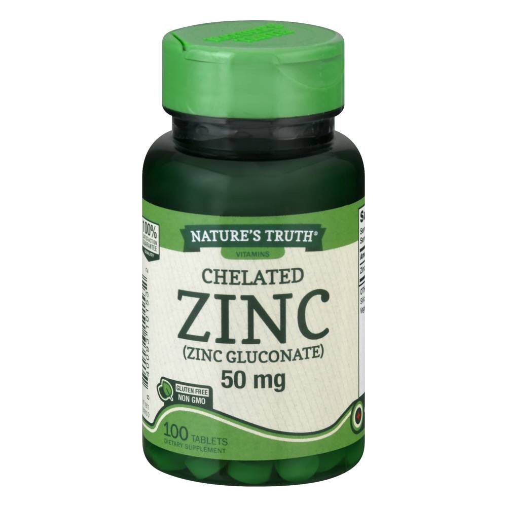 Nature's Truth Chelated 50 mg Zinc Tablets